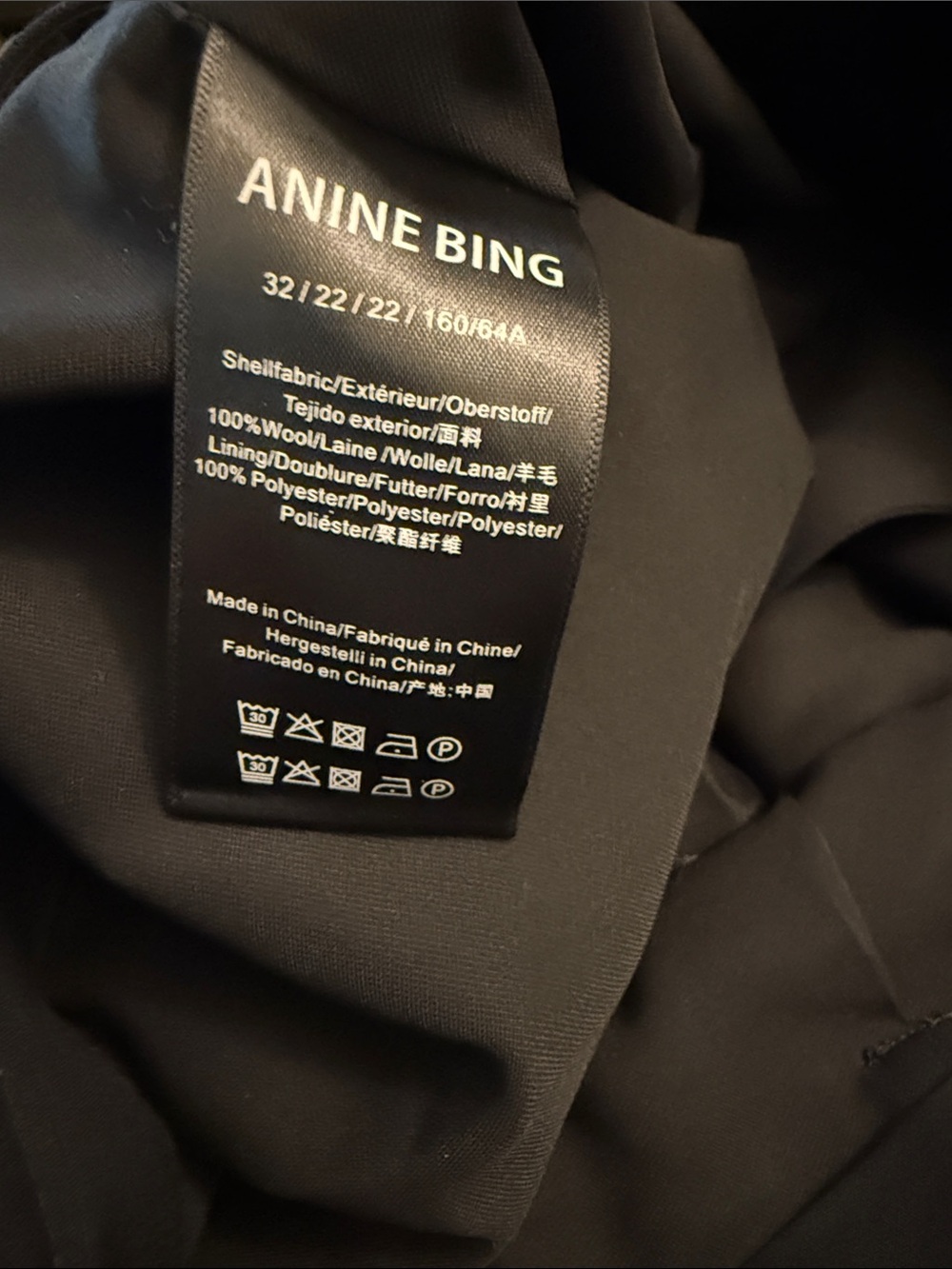 Anine Bing Louisa Tailored Trouser in Black - Picture 7 of 7